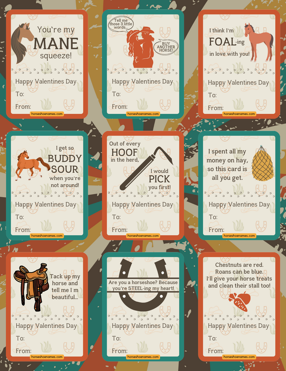 FREE Printable Horse-Themed Valentine's Cards – horseshoenames free-printable-horse-themed-valentine-s-cards-horseshoenames