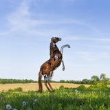 Life-size Welded Steel Rearing Horse Sculpture