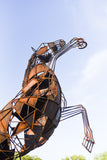 Life-size Welded Steel Rearing Horse Sculpture