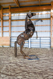 Life-size Welded Steel Rearing Horse Sculpture