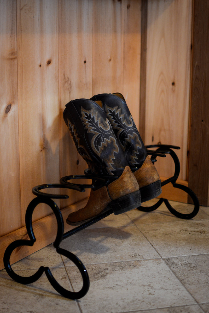 Horseshoe Boot Rack 並行輸入品 The Heritage Forge Rustic Double Decker Horseshoe -