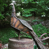 Life-size Welded Steel Peacock Sculpture